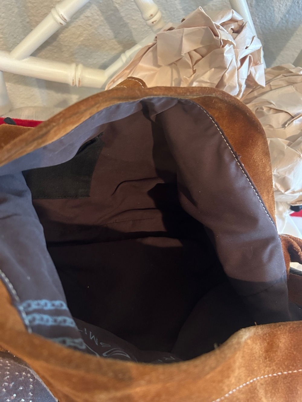 Tylie Malibu Suede Shoulder Hobo Bag - Cognac - Picture 6 of 7